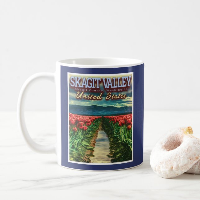 TAZA DE CAFÉ VALLE DE SKAGIT - CAMPOS DE TULIP - WASHINGTON DE  (Con donut)