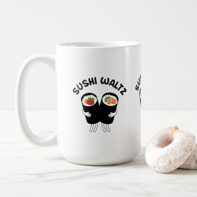 Taza De Café Vals de Sushi con Texto (Con donut)
