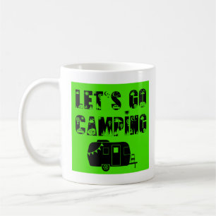 Taza De Café Vamos a acampar - Pequeño remolque de viajes