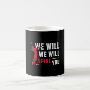 Taza De Café Vamos A Aumentar Tu Jugador De Voleibol De Playa
