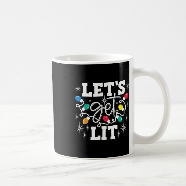 Taza De Café Vamos a beber luz de Santa Hat Navidades (Derecha)