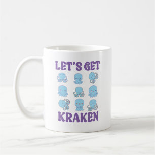 Taza De Café Vamos a Desatar al Kraken Pulpo Kawaii de Colores 