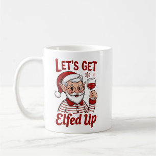 Taza De Café Vamos a emborracharnos de Navidad Humor de elfo de