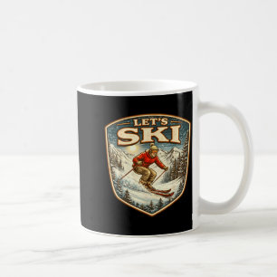 Taza De Café Vamos a esquiar esquiador vintage amante del esquí
