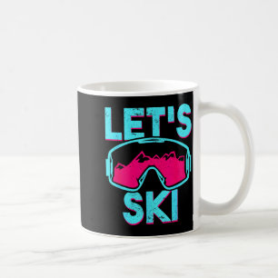 Taza De Café Vamos a esquiar, gafas de esquí retro vintage 80s 