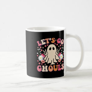 Taza De Café Vamos a los fantasmas florales retro fantasmas div