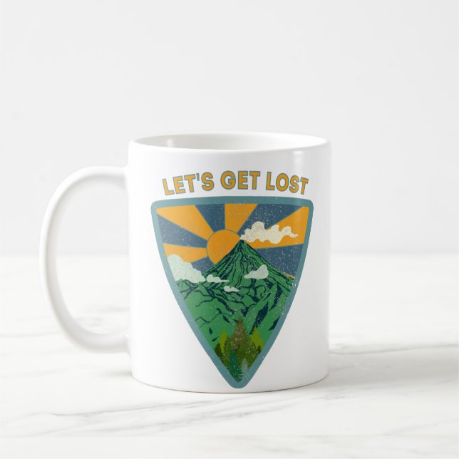 Taza De Café Vamos a perdernos senderismo vintage (Izquierda)