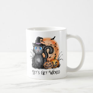 Taza De Café Vamos a ser malvados   Gato negro de bruja