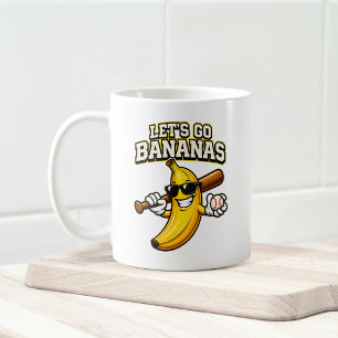 Taza De Café Vamos a Volvernos Locos Béisbol Retro Banana Diver