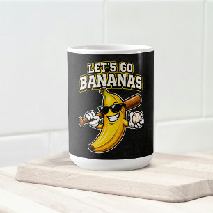 Taza De Café Vamos a Volvernos Locos Béisbol Retro Plátano Dive