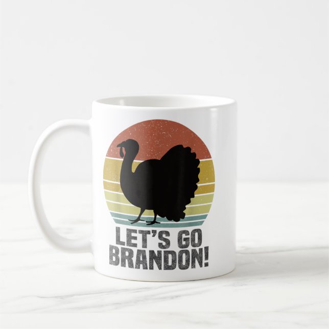Taza De Café Vamos Brandon Acción de Gracias Turquía Retro Vint (Izquierda)