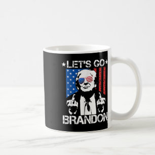 Taza De Café Vamos Brandon Trump Bandera de Dedo Medio
