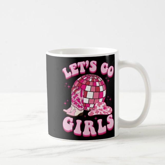 Taza De Café Vamos Chicas Botín Vaquero Sombrero Disco Despedid (Derecha)