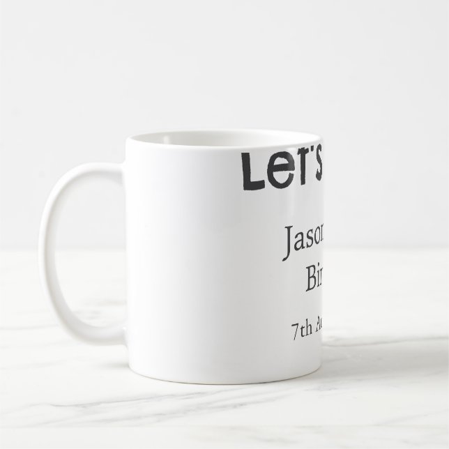 Taza De Café Vamos fiesta feliz 30 cumpleaños nombre gris simpl (Izquierda)