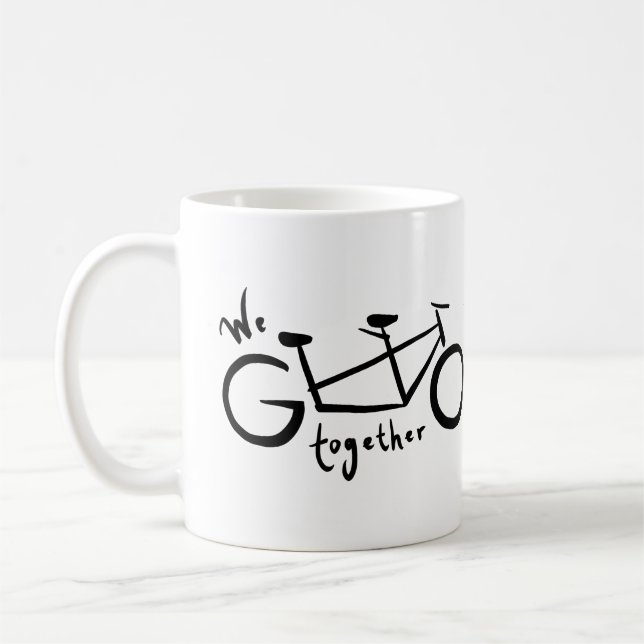 Taza De Café Vamos juntos en bicicleta tándem (Izquierda)