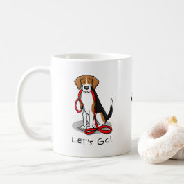 Taza De Café ¡Vamos! (paseo) Perro Beagle (tricolor 3) Cute