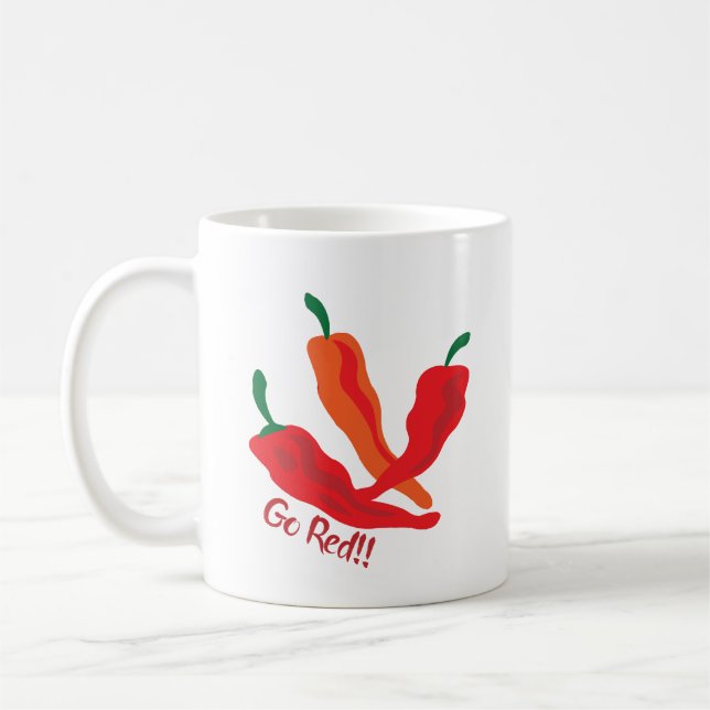 Taza De Café ¡¡¡Vamos Rojo!!! Chile Peppers Coffee Mug (Izquierda)