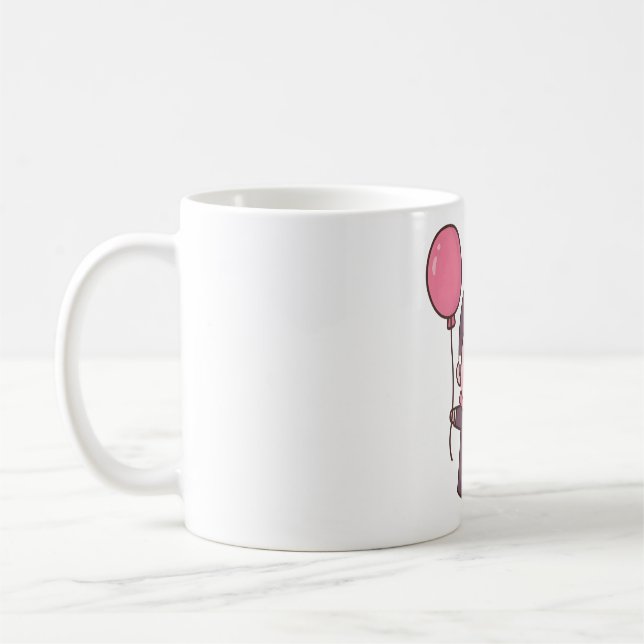Taza De Café Vampiro lindo con globo rojo (Izquierda)