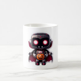 Taza De Café Vampiro Robot Halloween Mug Cute Spooky Tech