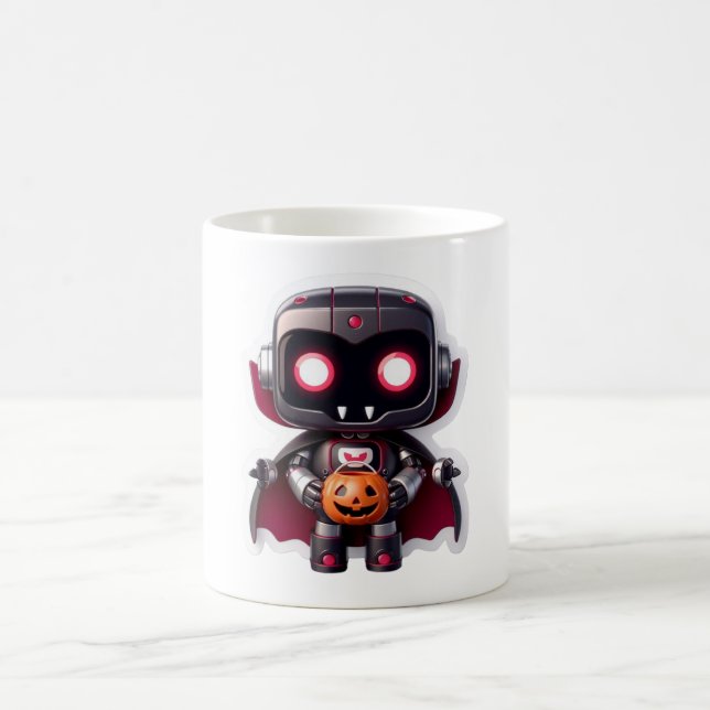 Taza De Café Vampiro Robot Halloween Mug Cute Spooky Tech (Centro)