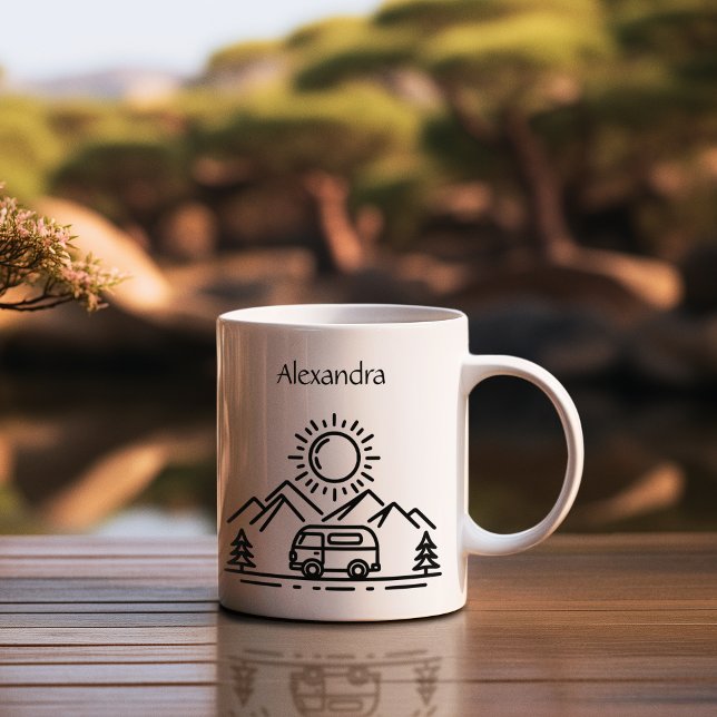Taza De Café Van al aire libre personalizada de amante del camp (Subido por el creador)