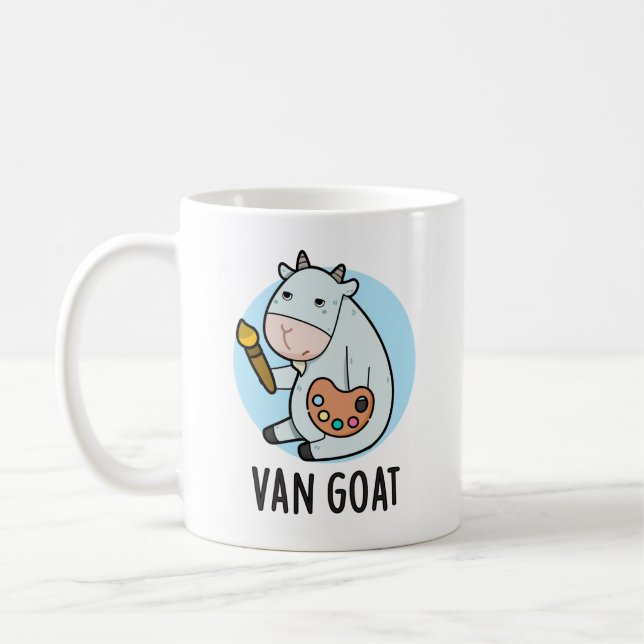 Taza De Café Van Goat Funny Artista Pun (Izquierda)