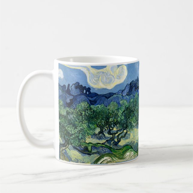 Taza De Café Van Gogh El Paintaje Paisajista De Los Olivos (Izquierda)