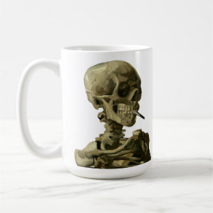 Taza De Café Van Gogh, esqueleto con un cigarrillo encendido