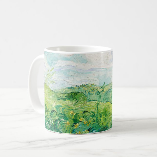 Taza De Café Van Gogh Green Trieat Fields Auvers. Impresionismo (Anverso izquierdo)