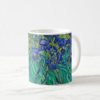 Van Gogh Irises. Impresionismo floral vintage azul