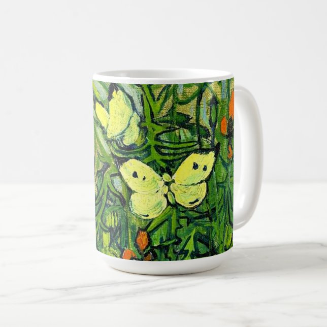 Taza De Café Van Gogh - Mariposas y Amapolas (Anverso derecho)
