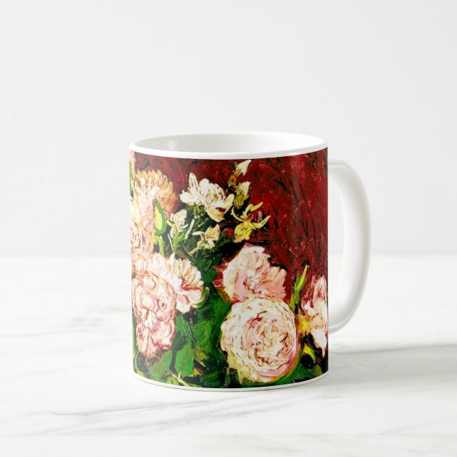 Taza De Café Van Gogh Peonies y Rosas (Anverso derecho)