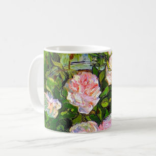 Taza De Café Van Gogh sigue con la vida con rosas rosas rosas