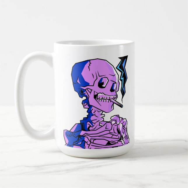 Taza De Café Van Gogh, Skeleton with a burning cigarette (Izquierda)