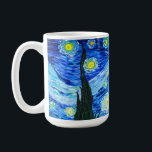 Taza De Café Van Gogh Starry Night<br><div class="desc">Coffee Mug featuring Vincent van Gogh’s oil painting The Starry Night (1889). Inspired by his stay at an asylum,  the art depicts a village underneath a night sky of blue and yellow moon and stars. A great gift for fans of Post-Impressionism and Dutch art.</div>