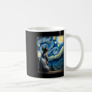 Taza De Café Van Gogh Starry Night Style Artistic Sfinx Cat