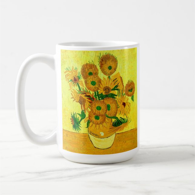 Taza De Café Van Gogh Sunflowers (Izquierda)