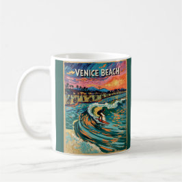 Taza De Café Van Gogh Venice Beach Surfing California Retro