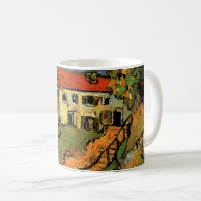 Taza De Café Van Gogh Village Street y Steps Auvers, figuras (Anverso derecho)