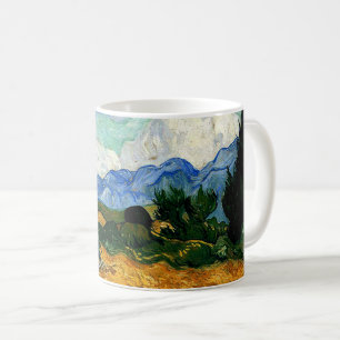 Taza De Café Van Gogh - Wheatfield con un árbol ciprés