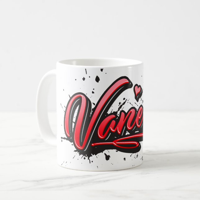 Taza De Café Vanessa red Heart Graffiti Tasse Kaffeetasse (Anverso izquierdo)