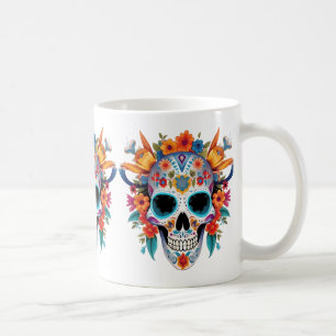 Taza De Café Vaporwave_Skull_Sunset_with_Neon_Tropical_Vibes_re