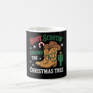 Taza De Café Vaquero de Navidad Bailando Alrededor del Árbol de