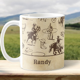 Taza De Café Vaquero de Rodeo Occidental Personalizado