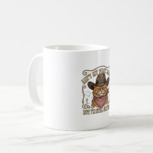 Taza De Café Vaquero Gato Confundido Rodeo