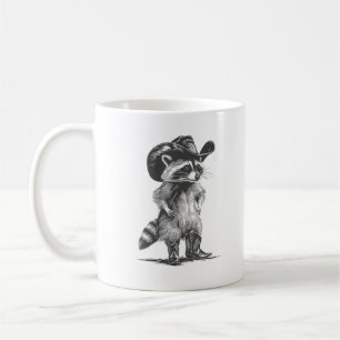 Taza De Café Vaquero Mapache Mapache Divertido Gráfico Meme Hom