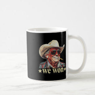 Taza De Café Vaquero Occidental Trump Ganamos Bandera Americana