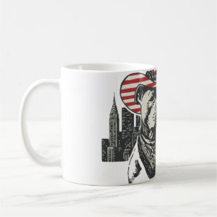 Taza De Café Vaquero Pitbull Patriota Americano - Silueta de la
