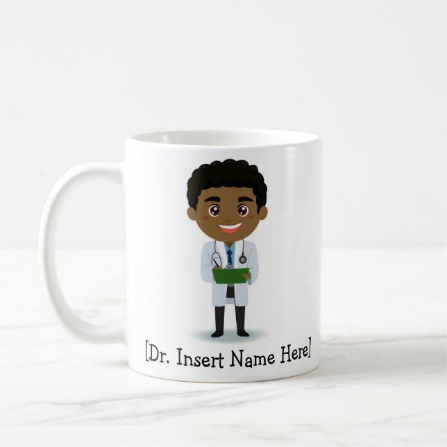 Taza De Café Varón negro/africano del médico lindo (Izquierda)