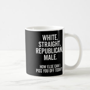 Taza De Café Varón republicano blanco heterosexual divertido re